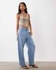 Miss Selfridge Miss Selfridge high shine halter neck top in gold - 2