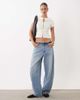 Miss Selfridge Miss Selfridge keyhole button up ribbed shirt in cream-White - 2