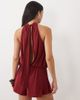 Miss Selfridge Miss Selfridge keyhole romper with picot trim in wine-Red - 4
