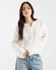 Miss Selfridge Miss Selfridge knit cable Henley sweater-White - 1