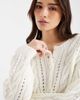 Miss Selfridge Miss Selfridge knit cable Henley sweater-White - 3