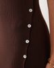 Miss Selfridge Miss Selfridge knit mandari collar midi dress with tie side detail in chocolate-Brown - 3