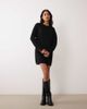 Miss Selfridge Miss Selfridge knit ribbed cozy mini dress in black - 1