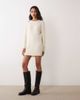 Miss Selfridge Miss Selfridge knit ribbed cozy mini dress in cream-White - 2