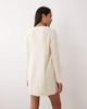 Miss Selfridge Miss Selfridge knit ribbed cozy mini dress in cream-White - 3