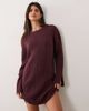Miss Selfridge Miss Selfridge knit ribbed cozy mini dress in plum-Purple - 1