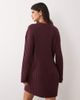 Miss Selfridge Miss Selfridge knit ribbed cozy mini dress in plum-Purple - 4
