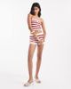 Miss Selfridge Miss Selfridge knit striped crochet bandeau in red - part of a set - 2
