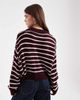 Miss Selfridge Miss Selfridge knit striped polo sweater in burgundy and pink-Multi - 4