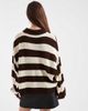 Miss Selfridge Miss Selfridge knit striped polo sweater in chocolate and buttermilk-Multi - 3