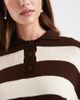 Miss Selfridge Miss Selfridge knit striped polo sweater in chocolate and buttermilk-Multi - 4