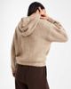 Miss Selfridge Miss Selfridge knit tie hooded sweater in beige-Neutral - 3