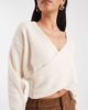 Miss Selfridge Miss Selfridge knit wrap top in cream-Gray - 3