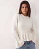 Miss Selfridge Miss Selfridge knitted sweater with peplum hem and embellishment in cream-WHITE - 2