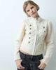 Miss Selfridge Miss Selfridge knitted zip through cardigan with military detail in cream-WHITE - 1