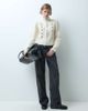 Miss Selfridge Miss Selfridge knitted zip through cardigan with military detail in cream-WHITE - 2