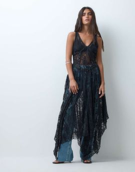 Miss Selfridge Miss Selfridge lace midi dress in black