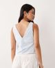 Miss Selfridge Miss Selfridge lace mix chambray cami top in light blue wash - 4