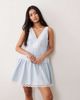 Miss Selfridge Miss Selfridge lace mix chambray denim dress in blue wash - 1