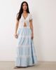 Miss Selfridge Miss Selfridge lace mix chambray maxi skirt in light blue wash - 1