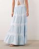 Miss Selfridge Miss Selfridge lace mix chambray maxi skirt in light blue wash - 2