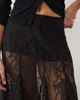 Miss Selfridge Miss Selfridge lace mix godet maxi skirt in black - 4