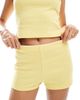 Miss Selfridge Miss Selfridge lace picot trim booty short summer in lemon - part of a set-Yellow - 3