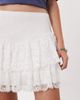Miss Selfridge Miss Selfridge layered mini skirt with lace trim in white - 3