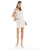 Miss Selfridge Miss Selfridge linen blend mini skirt in stone-Neutral - 1