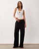 Miss Selfridge Miss Selfridge linen blend wide leg pants in black - 1