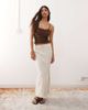 Miss Selfridge Miss Selfridge linen look bias cut maxi skirt in stone-Neutral - 1