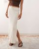 Miss Selfridge Miss Selfridge linen look bias cut maxi skirt in stone-Neutral - 3