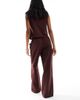 Miss Selfridge Miss Selfridge linen mix wide leg pants in chocolate - part of a set-Yellow - 4