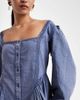 Miss Selfridge Miss Selfridge long sleeve chambray mini dress in blue wash - 3