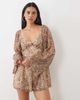 Miss Selfridge Miss Selfridge long sleeve chiffon romper in animal-Multi - 1