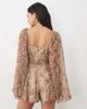 Miss Selfridge Miss Selfridge long sleeve chiffon romper in animal-Multi - 3