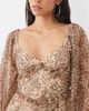 Miss Selfridge Miss Selfridge long sleeve chiffon romper in animal-Multi - 4
