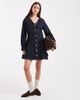 Miss Selfridge Miss Selfridge long sleeve denim dress in indigo wash-Navy - 1