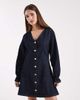Miss Selfridge Miss Selfridge long sleeve denim dress in indigo wash-Navy - 4