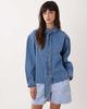 Miss Selfridge Miss Selfridge long sleeve denim shirt with bow-Blue - 1