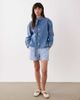 Miss Selfridge Miss Selfridge long sleeve denim shirt with bow-Blue - 2