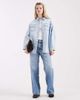 Miss Selfridge Miss Selfridge long sleeve easy denim shirt in bleach wash-Blue - 2