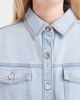 Miss Selfridge Miss Selfridge long sleeve easy denim shirt in bleach wash-Blue - 3