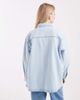 Miss Selfridge Miss Selfridge long sleeve easy denim shirt in bleach wash-Blue - 4