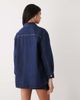 Miss Selfridge Miss Selfridge long sleeve easy denim shirt in indigo wash-Blue - 4