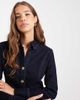 Miss Selfridge Miss Selfridge long sleeve fitted denim shirt in indigo wash-Blue - 2
