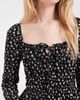 Miss Selfridge Miss Selfridge long sleeve milkmaid top in dark based ditsy print-Multi - 3