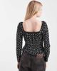 Miss Selfridge Miss Selfridge long sleeve milkmaid top in dark based ditsy print-Multi - 4