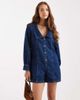 Miss Selfridge Miss Selfridge long sleeve sailor romper in mid wash-Blue - 1