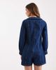 Miss Selfridge Miss Selfridge long sleeve sailor romper in mid wash-Blue - 3
